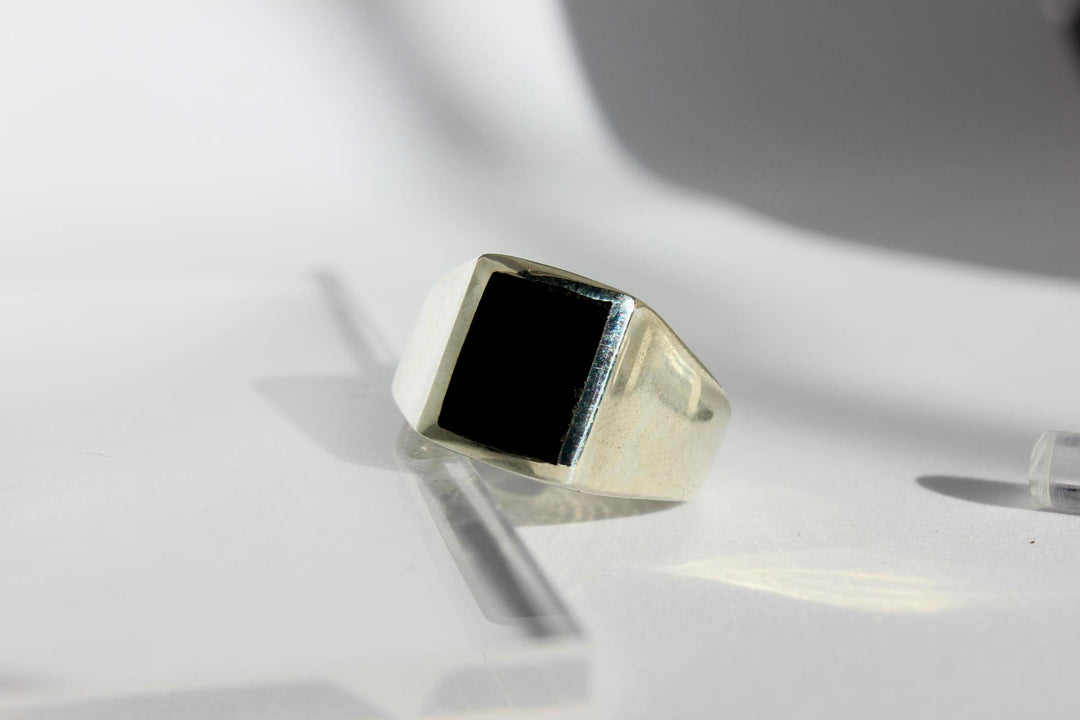 Black onyx | 925 טבעת כסף